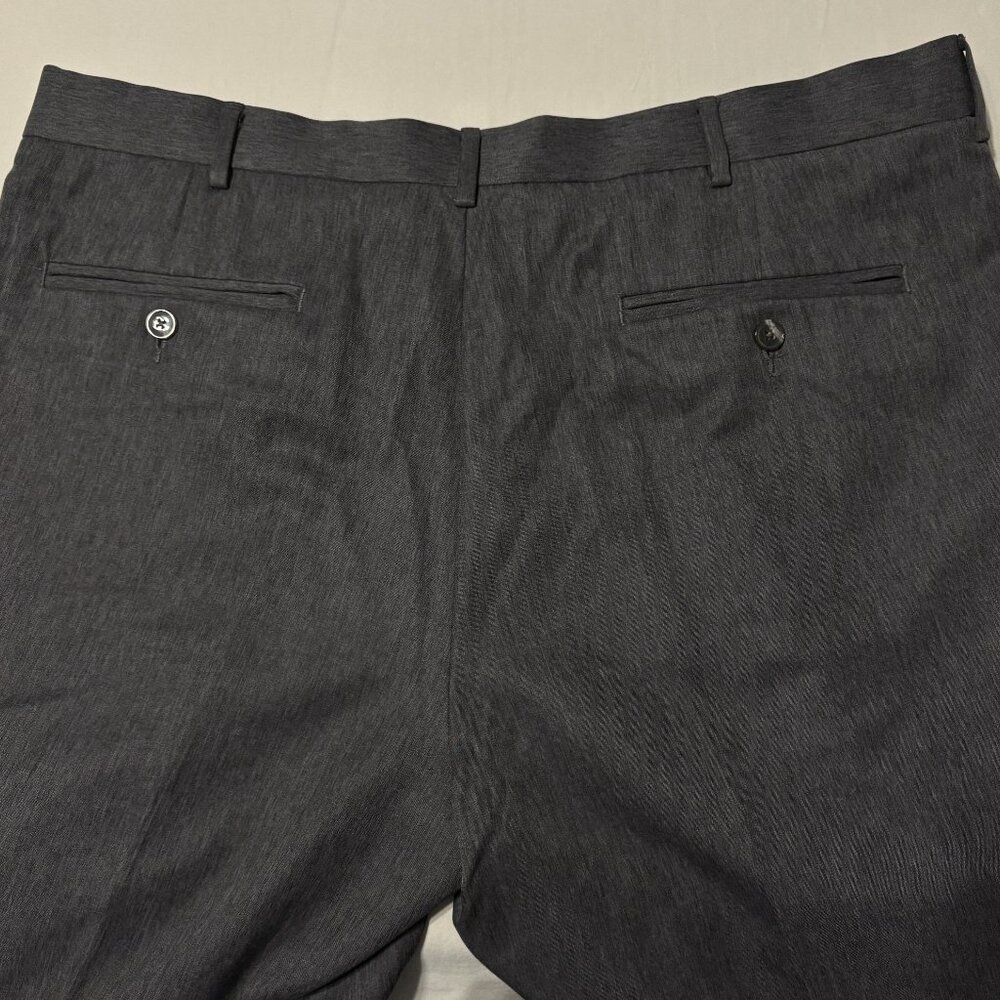 Perry Ellis Portfolio Dress Pants‎ 38x30 Heather Gray Pleated Cuffed Classic Fit - Picture 3 of 10